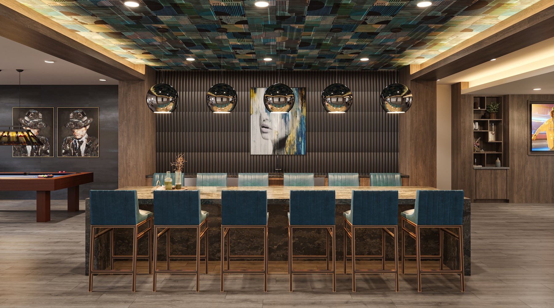 a large table with several seats